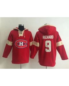 Montreal Canadiens #9 Maurice Richard Red Pullover NHL Hoodie