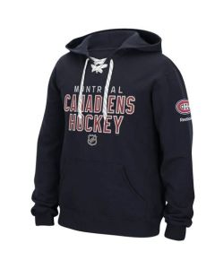 Montreal Canadiens Reebok Stitch Em Up Lace Hoodie Navy