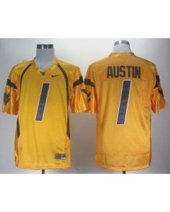 Mountaineers #1 Tavon Austin Gold Stitched NCAA Jersey