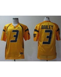 Mountaineers #3 Stedman Bailey Gold Stitched NCAA Jersey