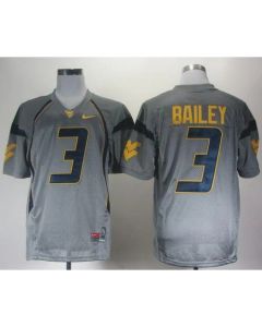 Mountaineers #3 Stedman Bailey Grey Stitched NCAA Jersey