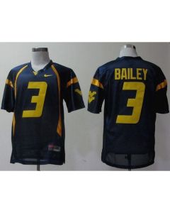 Mountaineers #3 Stedman Bailey Navy Blue Stitched NCAA Jersey