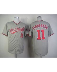 Nationals #11 Zimmerman Ryan Grey Stitched MLB Jersey