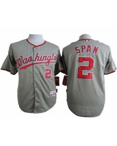 Nationals #2 Denard Span Grey Cool Base Stitched MLB Jersey
