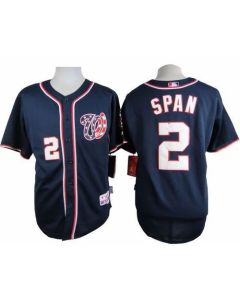 Nationals #2 Denard Span Navy Blue Cool Base Stitched MLB Jersey