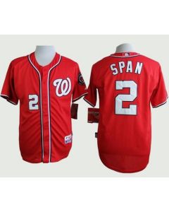 Nationals #2 Denard Span Red Cool Base Stitched MLB Jersey