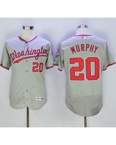 Nationals #20 Daniel Murphy Grey Flexbase Authentic Collection Stitched MLB Jersey