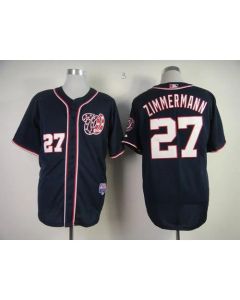 Nationals #27 Jordan Zimmermann Navy Blue Cool Base Stitched MLB Jersey