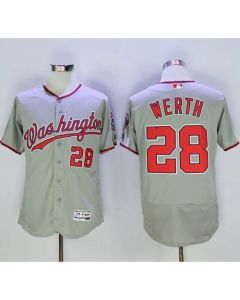 Nationals #28 Jayson Werth Grey Flexbase Authentic Collection Stitched MLB Jersey