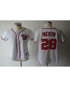 Nationals #28 Jayson Werth White Women's Fashion Stitched MLB Jersey
