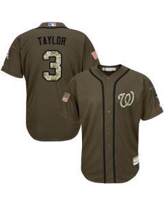 Nationals #3 Michael Taylor Green Salute to Service Stitched Youth MLB Jersey