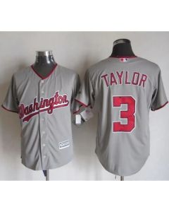 Nationals #3 Michael Taylor Grey New Cool Base Stitched MLB Jersey