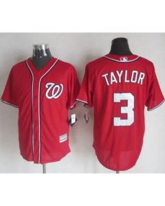 Nationals #3 Michael Taylor Red New Cool Base Stitched MLB Jersey