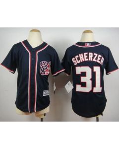 Nationals #31 Max Scherzer Blue Cool Base Stitched Youth MLB Jersey