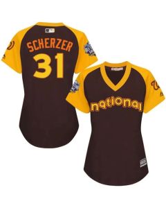 Nationals #31 Max Scherzer Brown 2016 All-Star National League Women's Stitched MLB Jersey