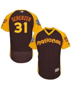 Nationals #31 Max Scherzer Brown Flexbase Authentic Collection 2016 All-Star National League Stitched MLB Jersey