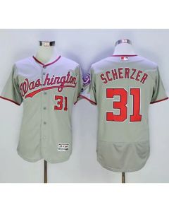 Nationals #31 Max Scherzer Grey Flexbase Authentic Collection Stitched MLB Jersey