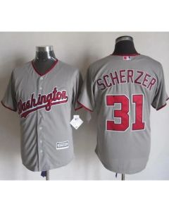 Nationals #31 Max Scherzer Grey New Cool Base Stitched MLB Jersey (Grey)