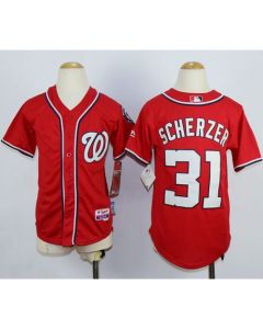 Nationals #31 Max Scherzer Red Cool Base Stitched Youth MLB Jersey