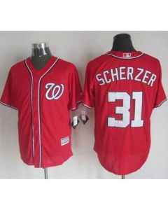 Nationals #31 Max Scherzer Red New Cool Base Stitched MLB Jersey