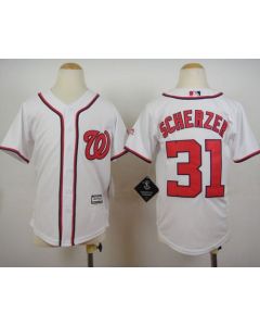 Nationals #31 Max Scherzer White Cool Base Stitched Youth MLB Jersey