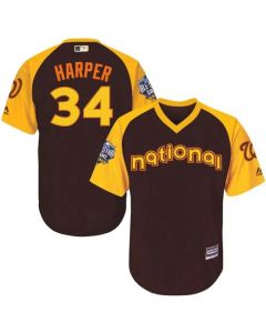 Nationals #34 Bryce Harper Brown 2016 All-Star National League Stitched Youth MLB Jersey