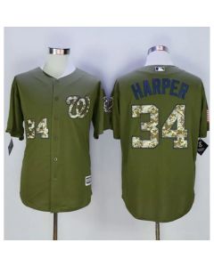 Nationals #34 Bryce Harper Green Camo New Cool Base Stitched MLB Jersey