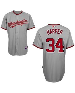 Nationals #34 Bryce Harper Grey Cool Base Stitched MLB Jersey