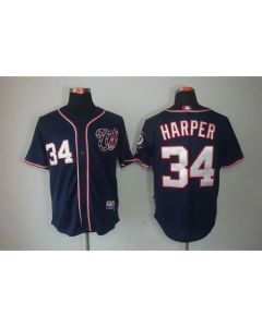 Nationals #34 Bryce Harper Navy Blue Cool Base Stitched MLB Jersey