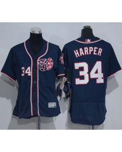 Nationals #34 Bryce Harper Navy Blue Flexbase Authentic Women's Stitched MLB Jersey