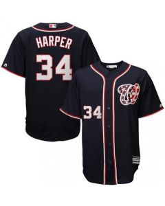 Nationals #34 Bryce Harper Navy Blue New Cool Base Stitched MLB Jersey