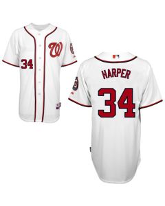 Nationals #34 Bryce Harper White Cool Base Stitched MLB Jersey