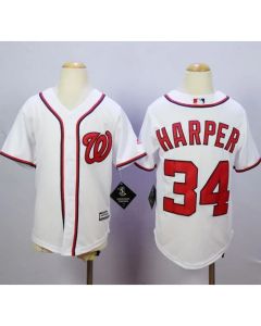 Nationals #34 Bryce Harper White Cool Base Stitched Youth MLB Jersey