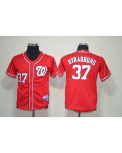 Nationals #37 Stephen Strasburg Red Stitched Youth MLB Jersey