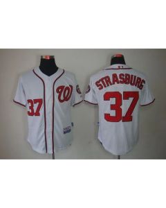 Nationals #37 Stephen Strasburg Stitched White MLB Jersey