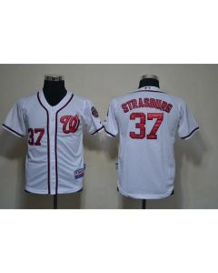 Nationals #37 Stephen Strasburg White Cool Base Stitched Youth MLB Jersey