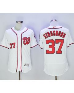 Nationals #37 Stephen Strasburg White Flexbase Authentic Collection Stitched MLB Jersey