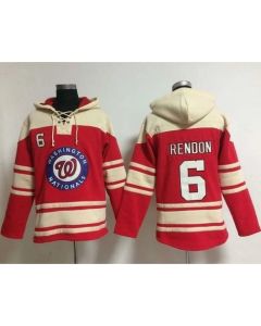 Nationals #6 Anthony Rendon Red Sawyer Hooded Sweatshirt MLB Hoodie
