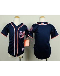 Nationals Blank Blue Cool Base Stitched Youth MLB Jersey