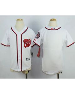 Nationals Blank White Cool Base Stitched Youth MLB Jersey