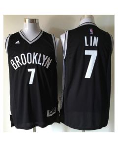 Nets #7 Jeremy Lin Black Road Stitched NBA Jersey