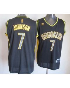 Nets #7 Joe Johnson Black Electricity Fashion Stitched NBA Jersey