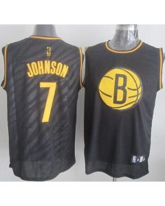 Nets #7 Joe Johnson Black Precious Metals Fashion Stitched NBA Jersey
