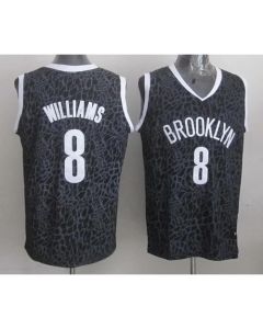 Nets #8 Deron Williams Black Crazy Light Stitched NBA Jersey