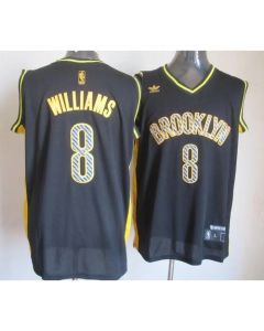 Nets #8 Deron Williams Black Electricity Fashion Stitched NBA Jersey