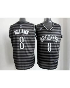 Nets #8 Deron Williams Black/Grey Groove Stitched NBA Jersey