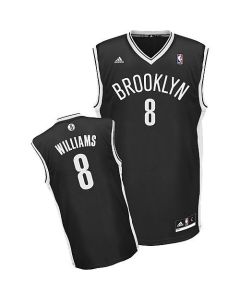 Nets #8 Deron Williams Black Road Revolution 30 Stitched NBA Jersey (Black)