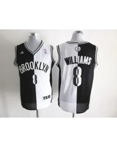 Nets #8 Deron Williams Black/White Split Fashion Stitched NBA Jersey