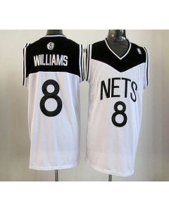 Nets #8 Deron Williams White Home Revolution 30 Stitched NBA Jersey