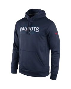 New England Patriots KO Speed Wordmark Performance Hoodie Navy Blue